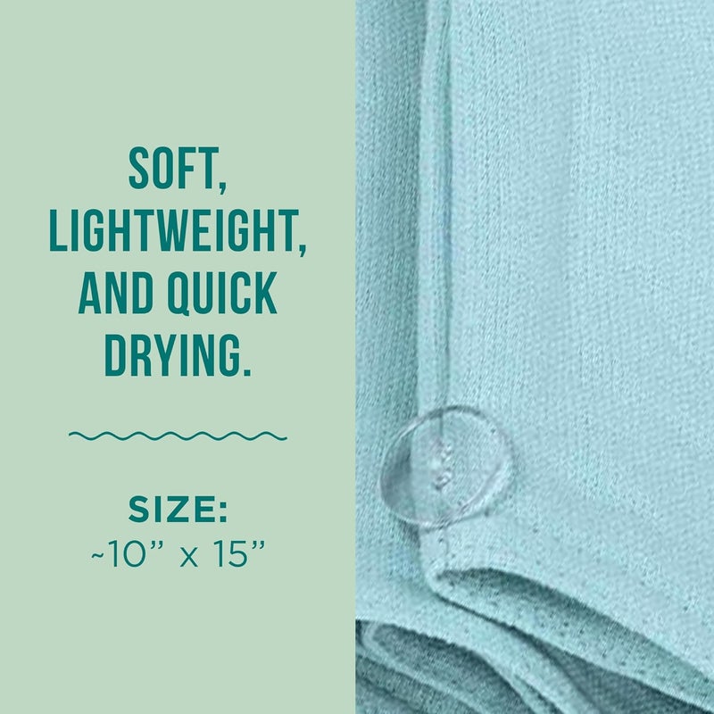 Sand Cloud Hair Towel Wrap for Women & Men, (Seaglass, Terra) - 100% Turkish Cotton Quick Hair Drying Towel Wrap - Absorbent Half Terry Weave Hair Plop Head Towel Wrap with Binding Edge - Image 3